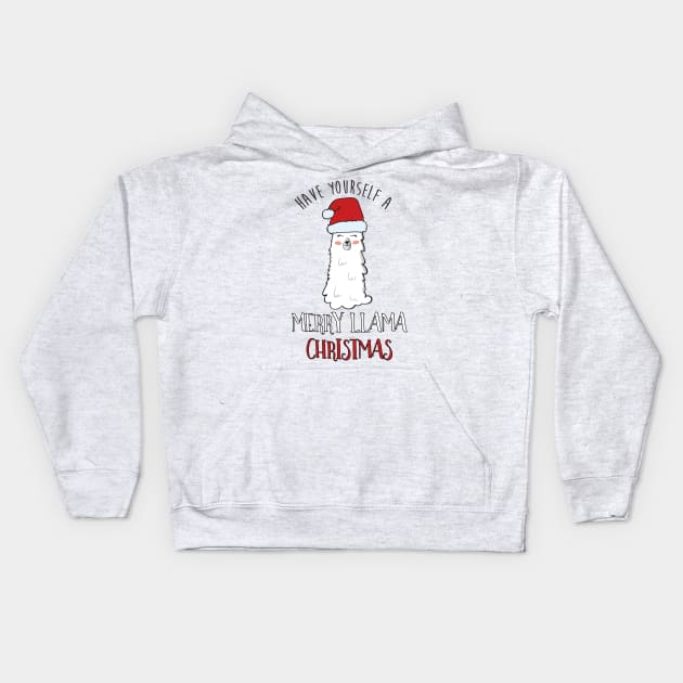 Have A Merry Llama Christmas, Funny Llama Christmas Kids Hoodie by Dreamy Panda Designs